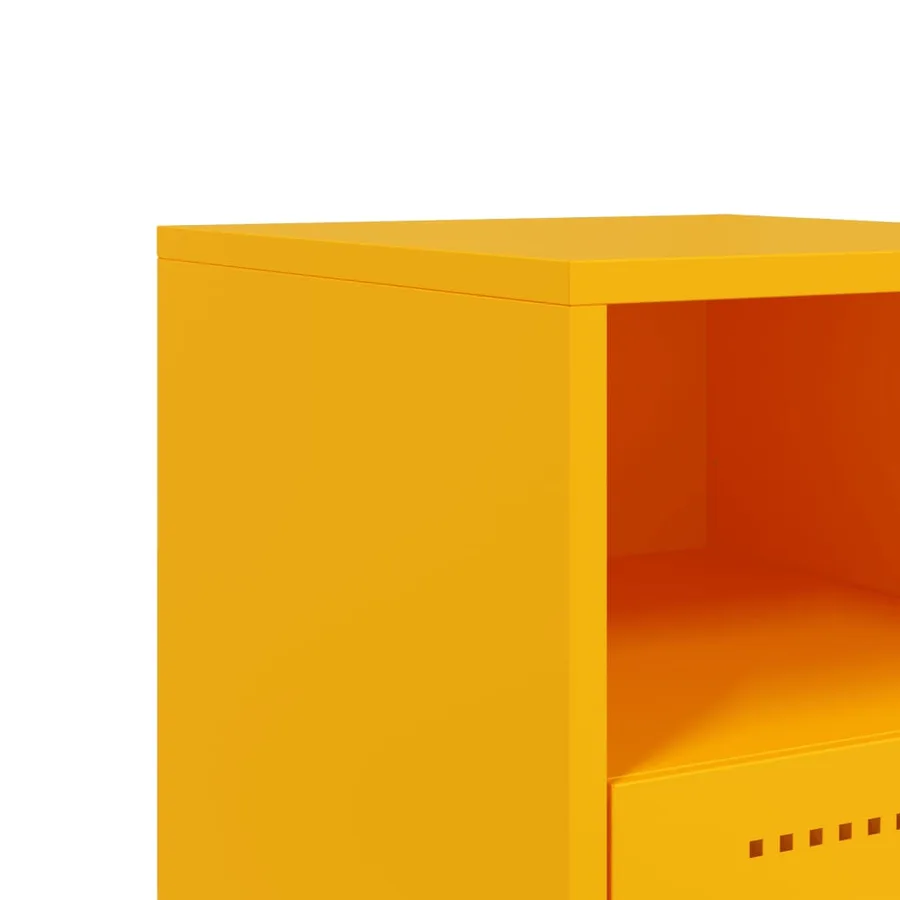 Table de chevet jaune moutarde 36x39x60,5 cm acier - 10