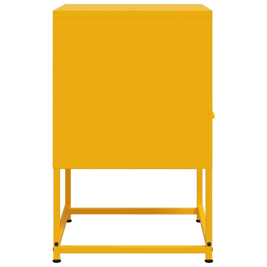 Table de chevet jaune moutarde 36x39x60,5 cm acier - 7