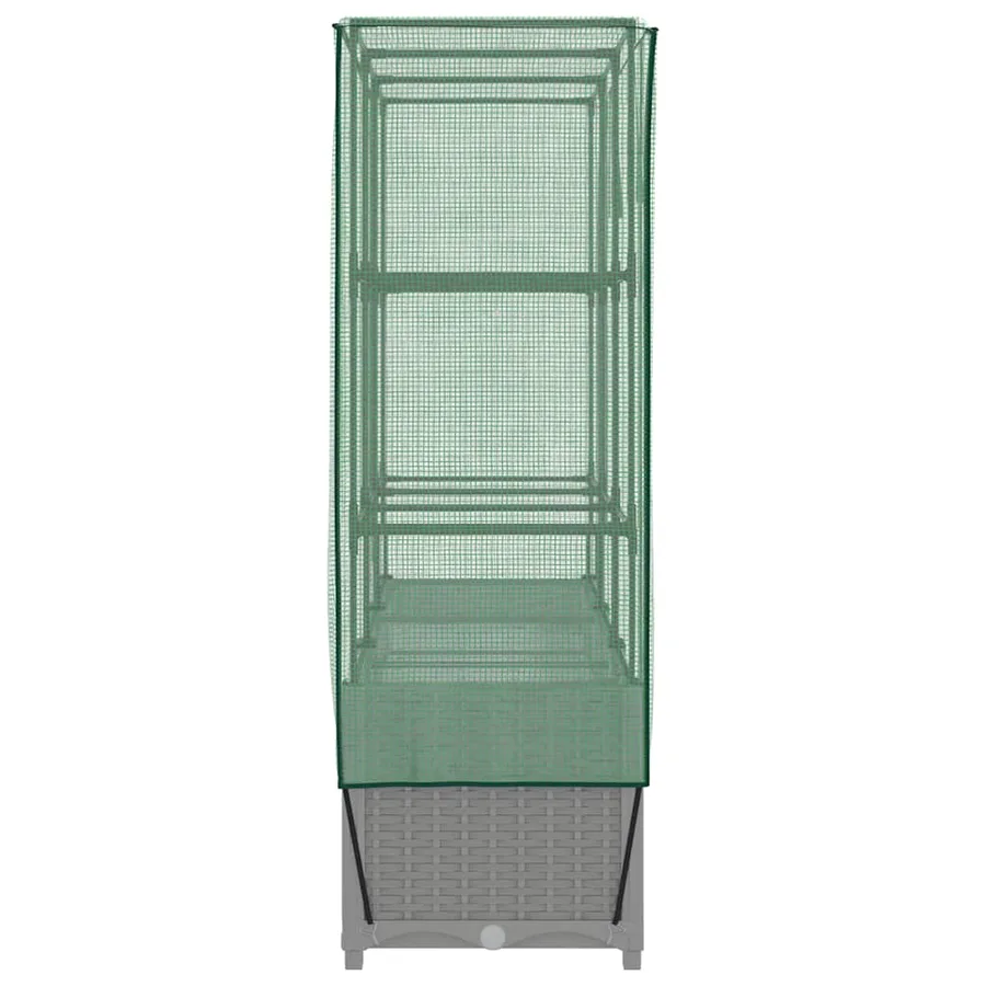 Jardinière surélevée avec housse aspect rotin 120x40x138 cm - 5