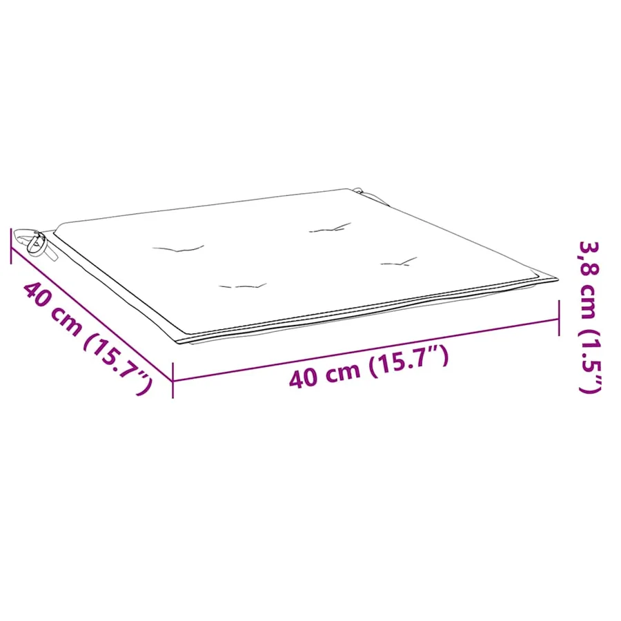 Chaises pliables de jardin lot de 8 avec coussins Bois d'acacia - 15