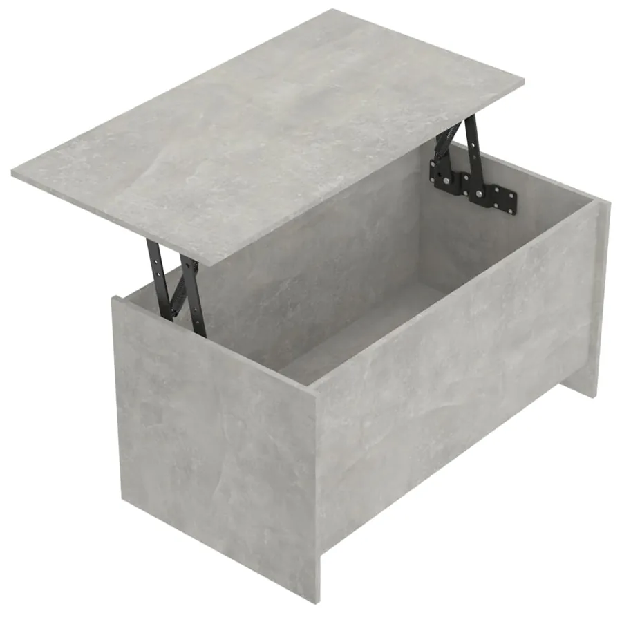 Table basse gris béton 102x55,5x52,5 cm bois d'ingénierie - 6
