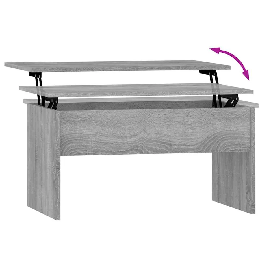 Table basse Sonoma gris 80x50,5x41,5 cm Bois d'ingénierie - 6