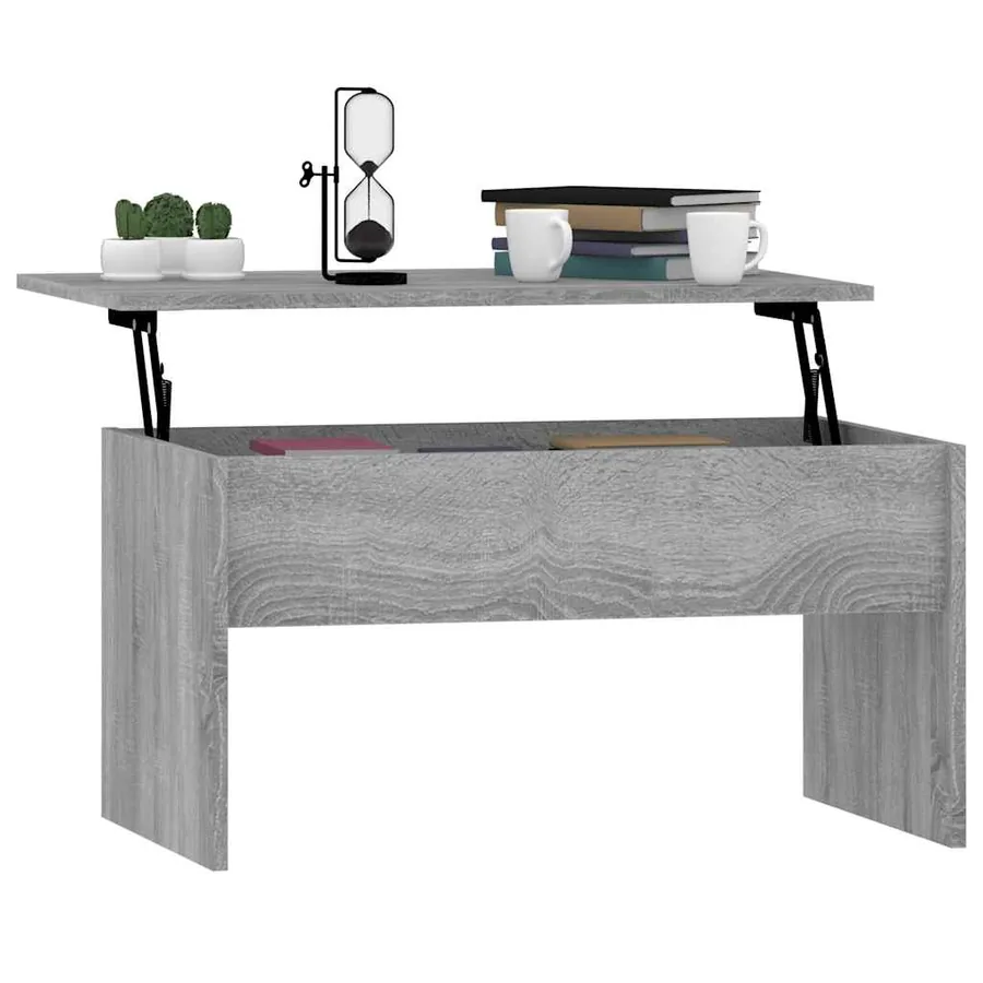 Table basse Sonoma gris 80x50,5x41,5 cm Bois d'ingénierie - 7