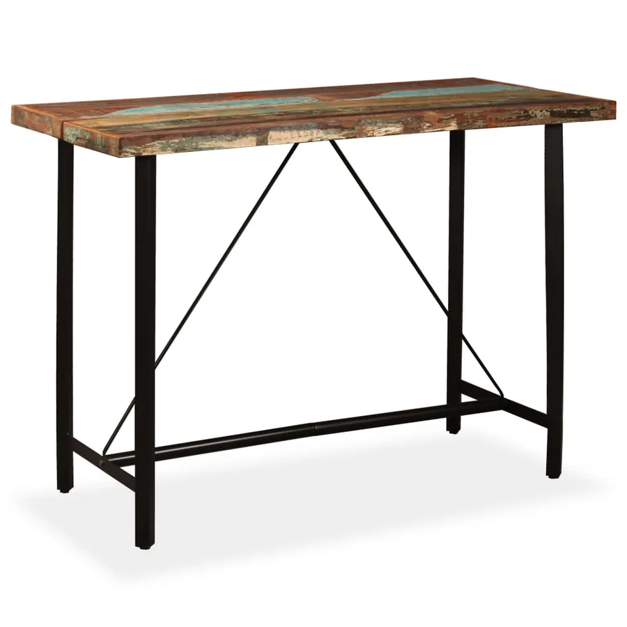 Ensemble de bar 7 pcs Bois massif recyclé - 2