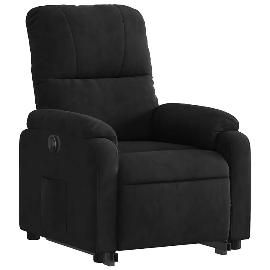 Fauteuil inclinable électrique noir tissu microfibre - 4