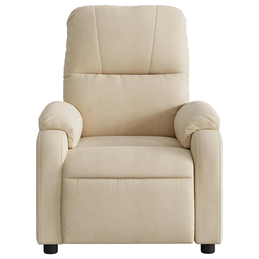 Fauteuil inclinable électrique crème tissu microfibre - 8