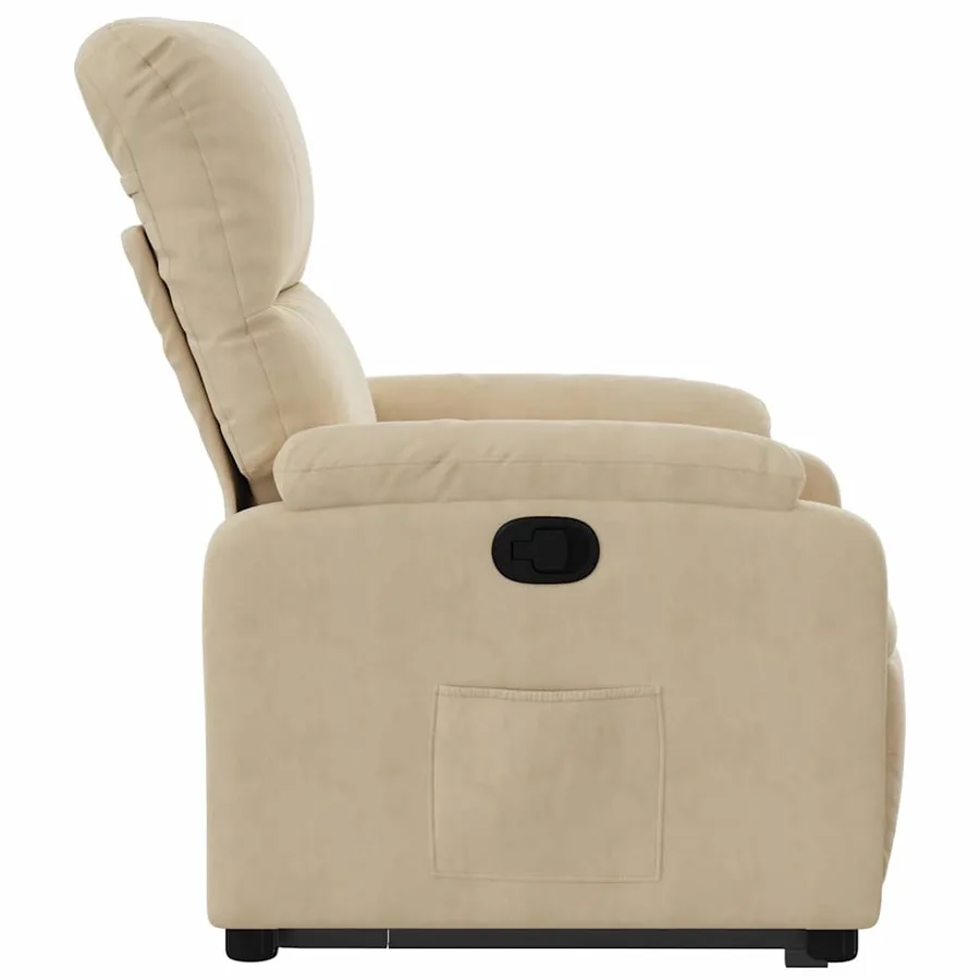 Fauteuil inclinable crème tissu microfibre - 9