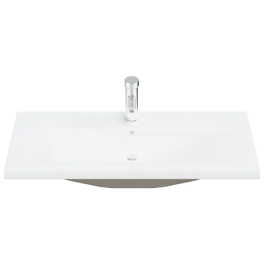 Ensemble de meubles de bain 2pcs céramique et bois d'ingénierie - 7