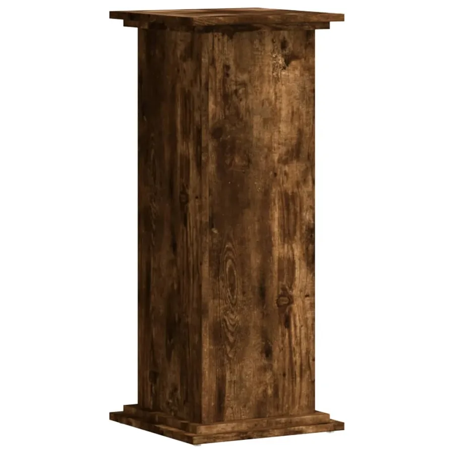Support pour plantes chêne fumé 33x33x80 cm bois d'ingénierie - 2