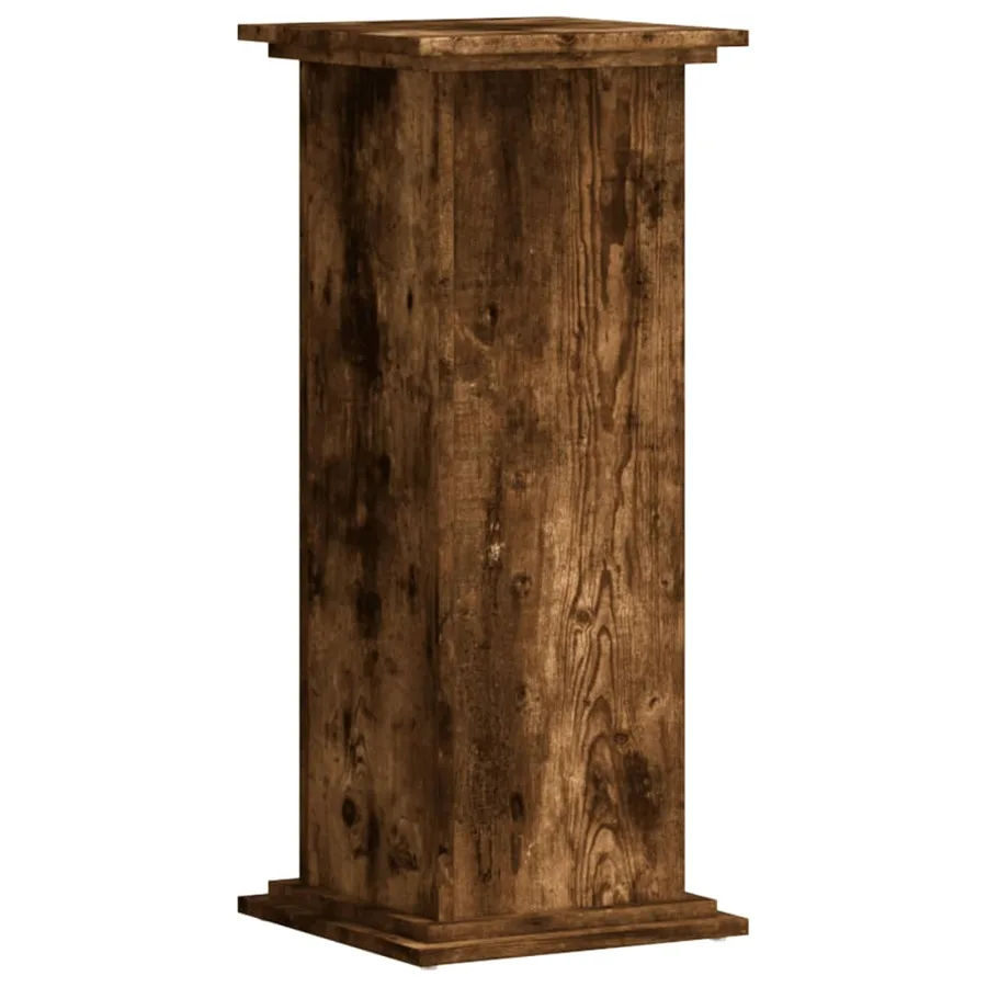 Support pour plantes chêne fumé 33x33x80 cm bois d'ingénierie - 4