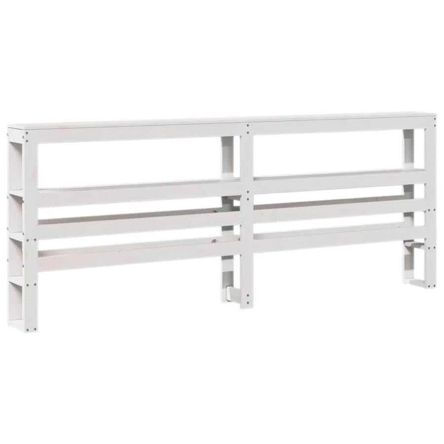 Tête de lit avec étagères blanc 200 cm bois massif de pin - 6