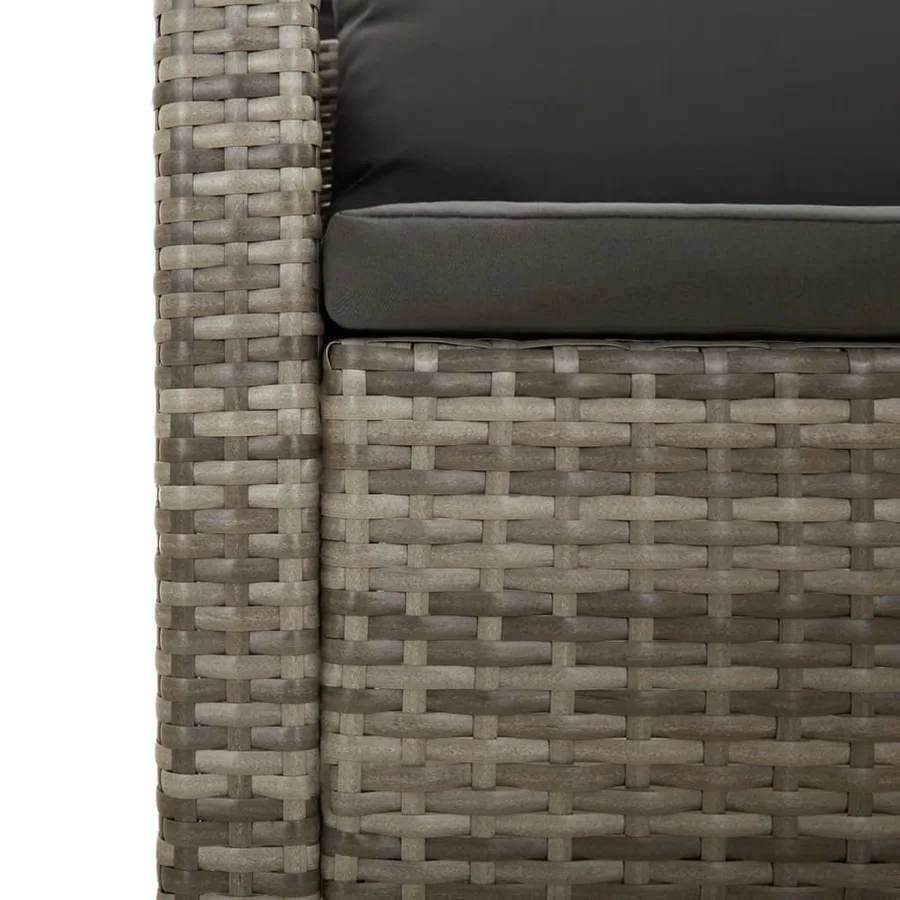 Salon de jardin 9 pcs avec coussins Gris Résine tressée - 8