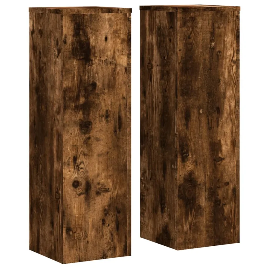 Supports pour plantes 2 pcs chêne fumé bois d'ingénierie - 2