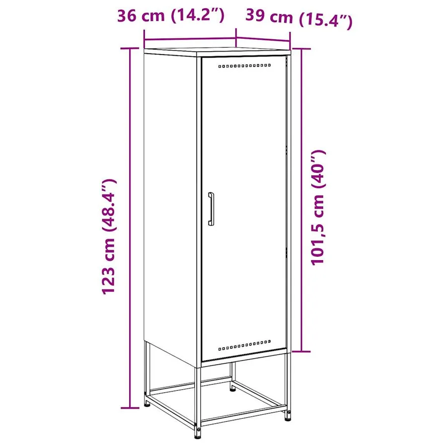 Buffet haut blanc 36x39x123 cm acier - 13