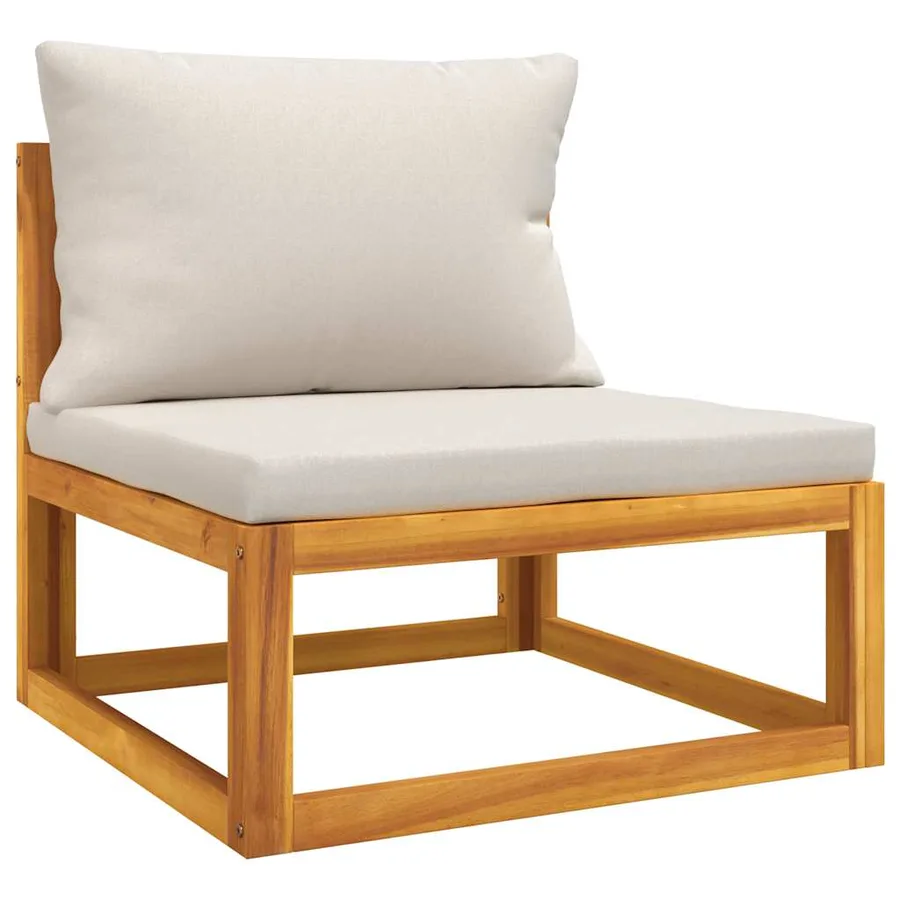 Salon de jardin avec coussins 2 pcs bois massif acacia - 3
