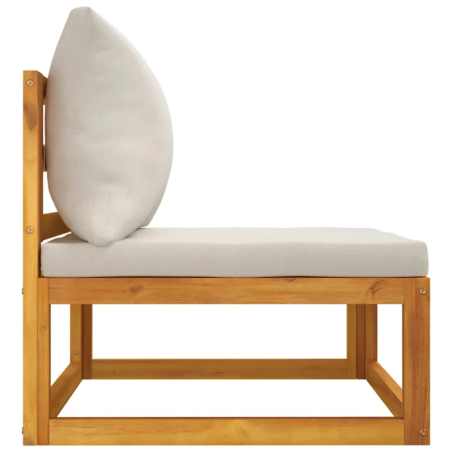 Salon de jardin avec coussins 2 pcs bois massif acacia - 5