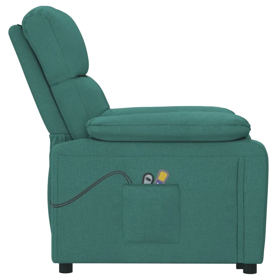 Fauteuil électrique de massage Vert foncé Tissu - 5