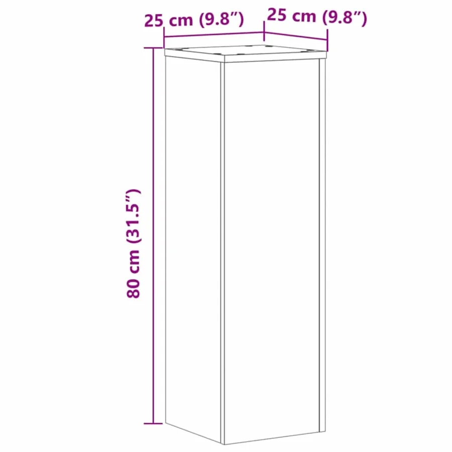 Supports pour plantes 2 pcs chêne artisanal bois d'ingénierie - 8