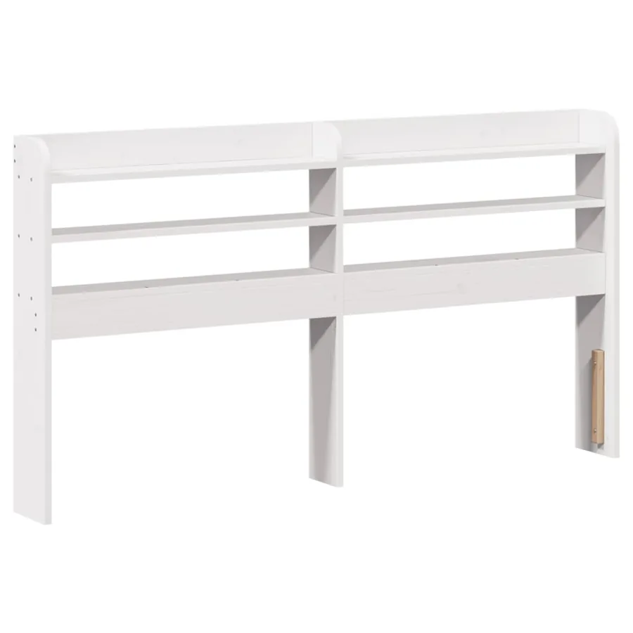 Tête de lit avec étagères blanc 150 cm bois massif de pin - 2