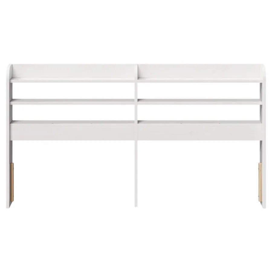 Tête de lit avec étagères blanc 150 cm bois massif de pin - 3