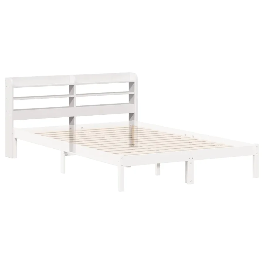 Tête de lit avec étagères blanc 150 cm bois massif de pin - 6