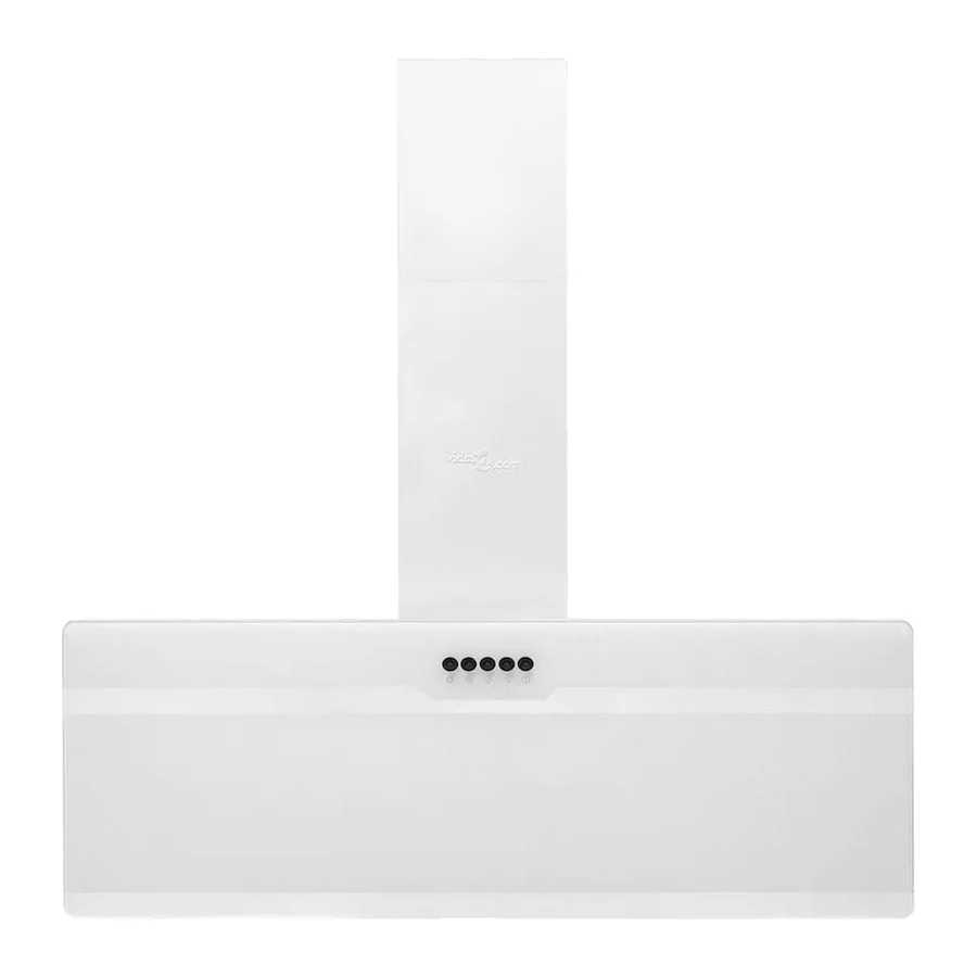 Hotte murale 90 cm Acier et verre trempé Blanc - 3