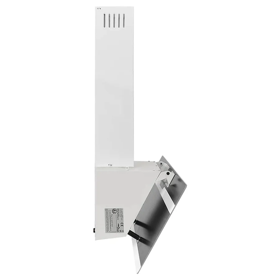 Hotte murale 90 cm Acier et verre trempé Blanc - 5