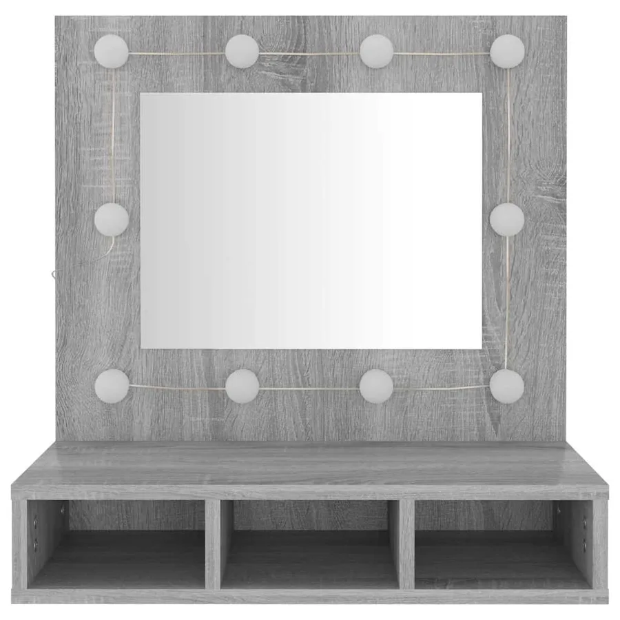 Armoire à miroir avec LED Sonoma gris 60x31,5x62 cm - 5