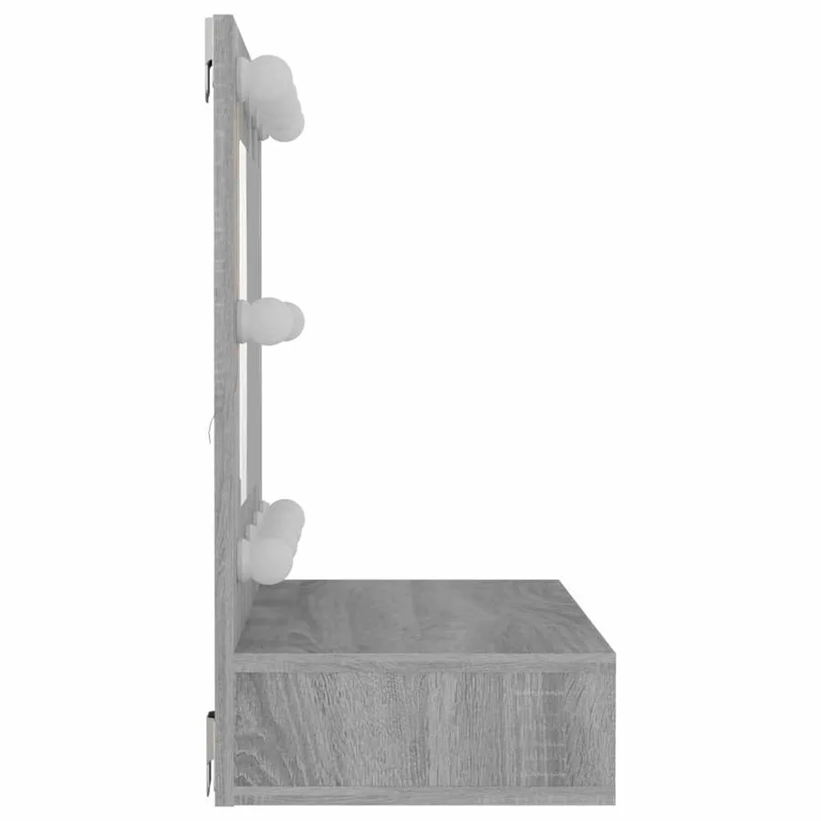 Armoire à miroir avec LED Sonoma gris 60x31,5x62 cm - 6