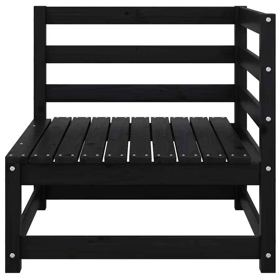 Canapé d'angle de jardin coussins anthracite Bois de pin massif - 4