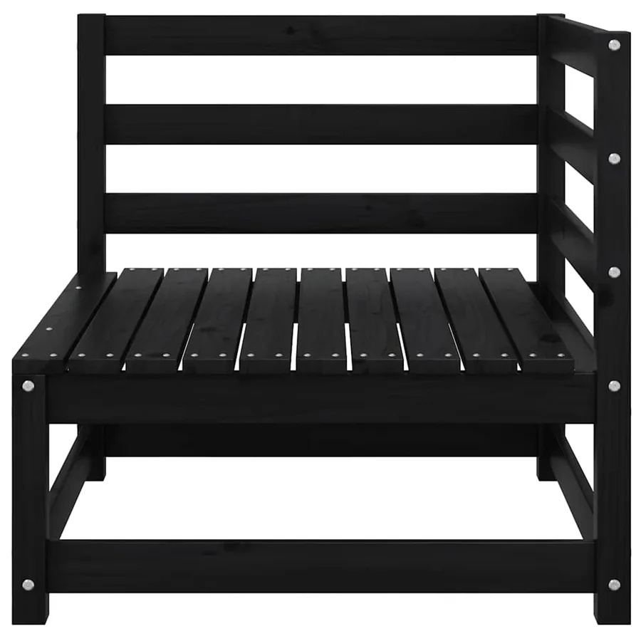 Canapé d'angle de jardin coussins anthracite Bois de pin massif - 5