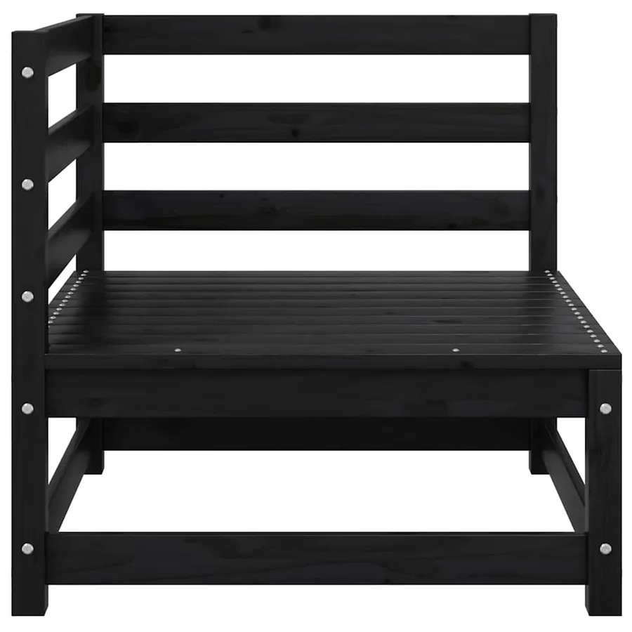 Canapé d'angle de jardin coussins anthracite Bois de pin massif - 6