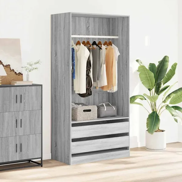 Garde-robe Sonoma gris 100x50x200 cm Bois d'ingénierie