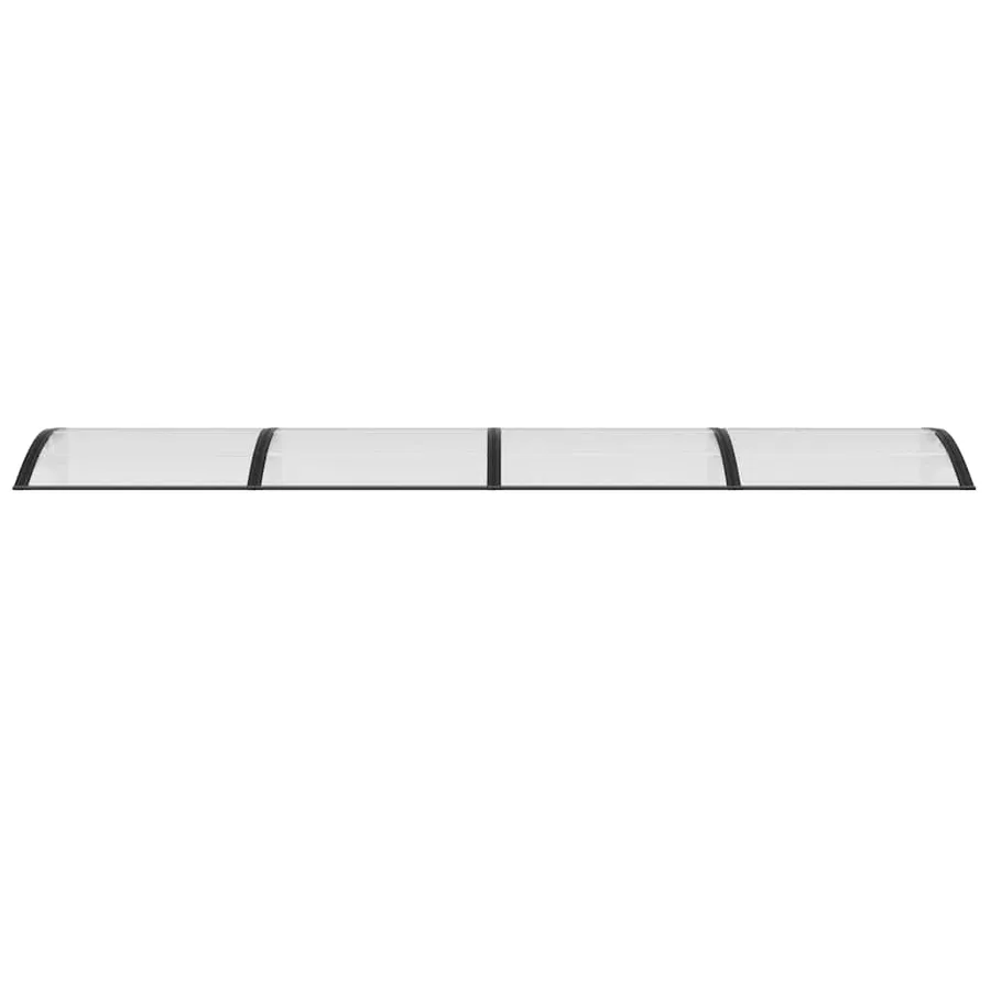 Auvent de porte Noir et transparent 350x75 cm Polycarbonate - 4