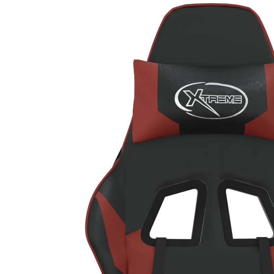 Chaise de jeu de massage repose-pied Noir bordeaux Similicuir - 12