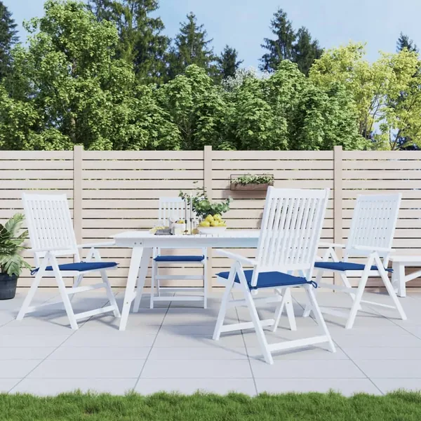 Coussins de chaise de jardin lot de 4 bleu royal 50x50x4 cm