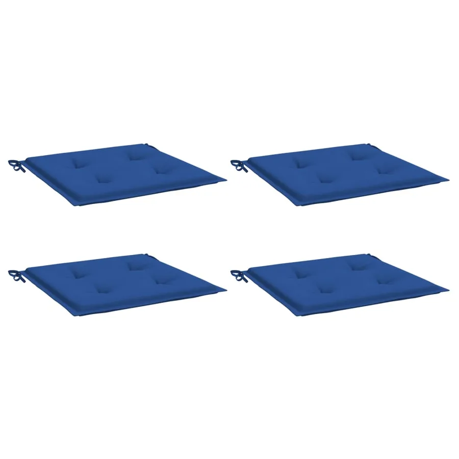 Coussins de chaise de jardin lot de 4 bleu royal 50x50x4 cm - 3