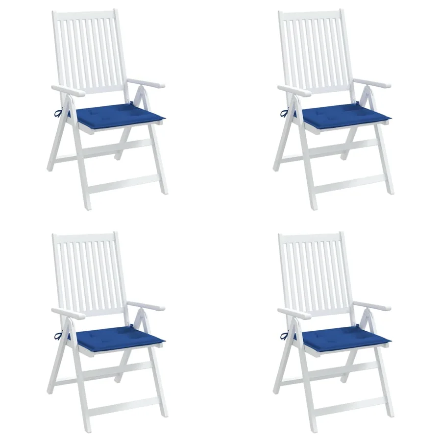 Coussins de chaise de jardin lot de 4 bleu royal 50x50x4 cm - 4