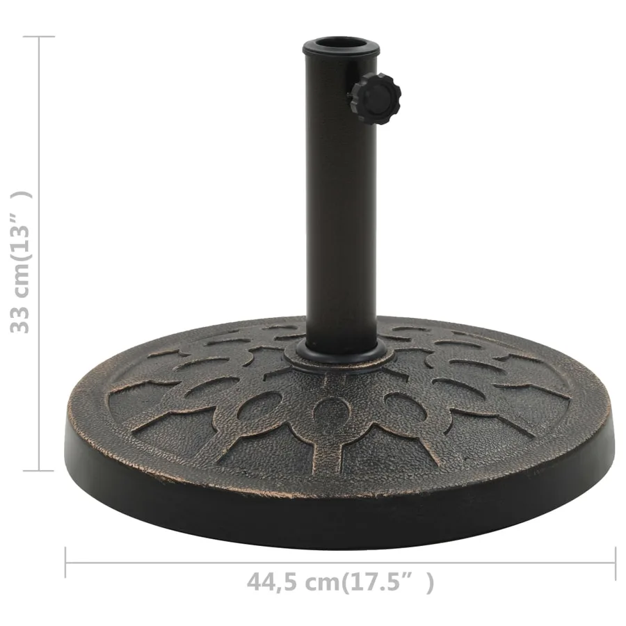 Socle rond de parasol Polyrésine 13 kg Bronze - 6