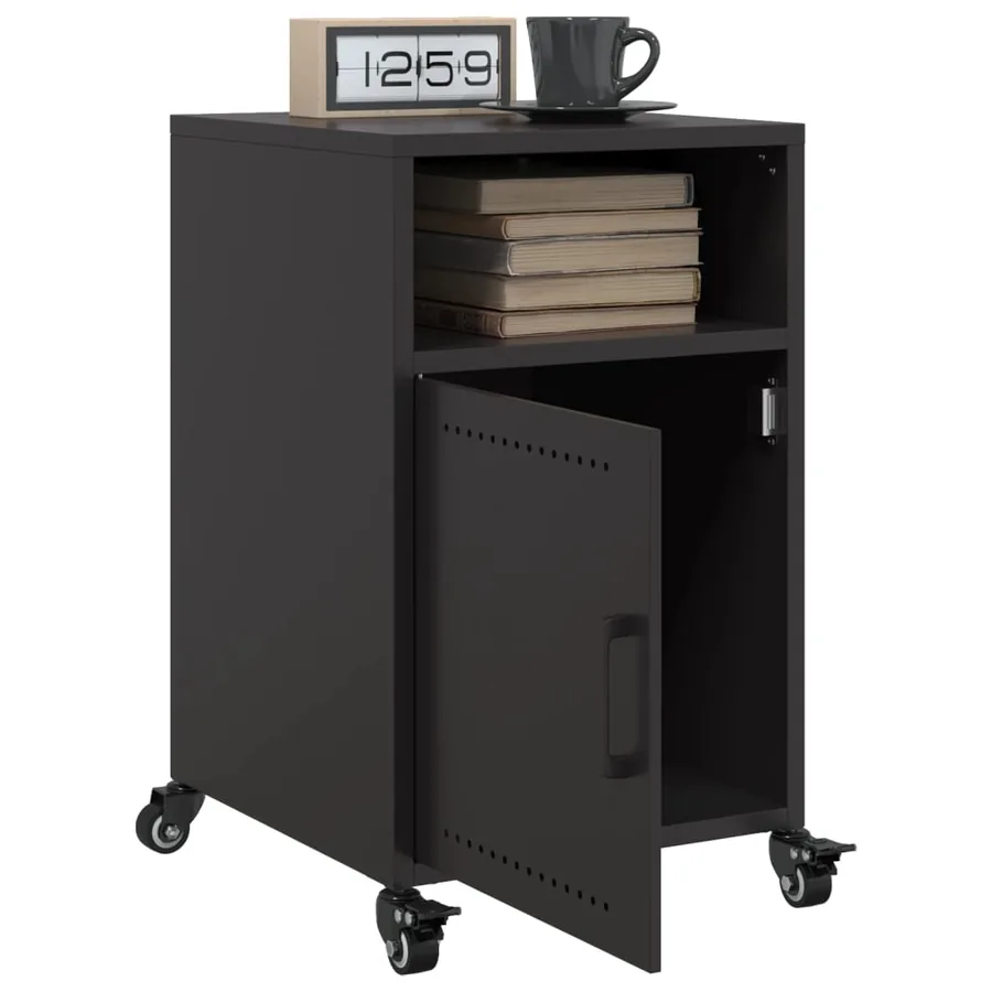 Table de chevet noir 36x39x59 cm acier - 4