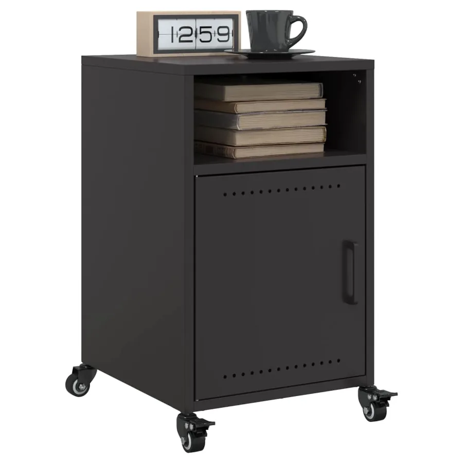 Table de chevet noir 36x39x59 cm acier - 5