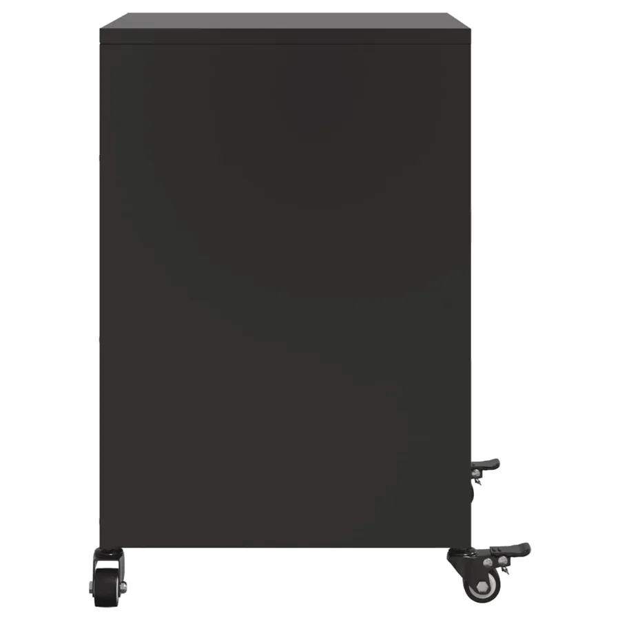 Table de chevet noir 36x39x59 cm acier - 7