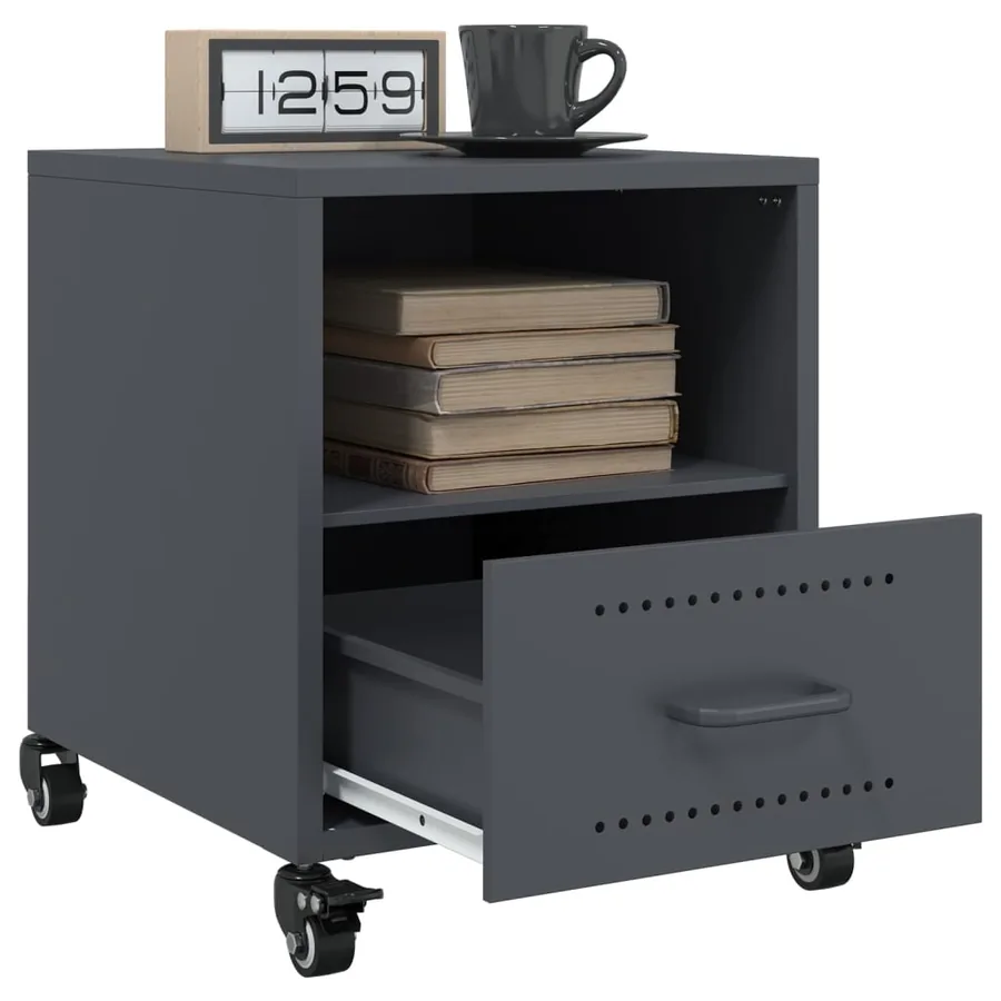 Tables de chevet 2 pcs anthracite 36x39x43,5 cm acier - 4