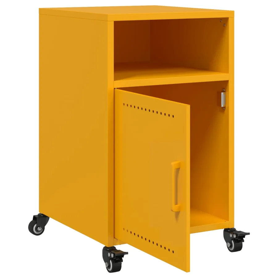 Tables de chevet 2 pcs jaune moutarde 36x39x59 cm acier - 10