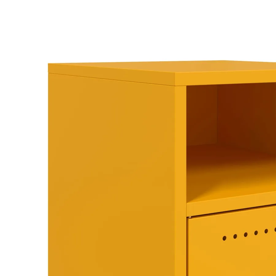 Tables de chevet 2 pcs jaune moutarde 36x39x59 cm acier - 11