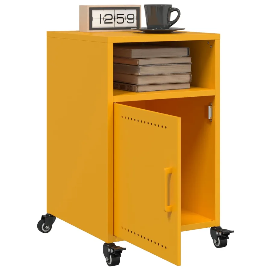 Tables de chevet 2 pcs jaune moutarde 36x39x59 cm acier - 4