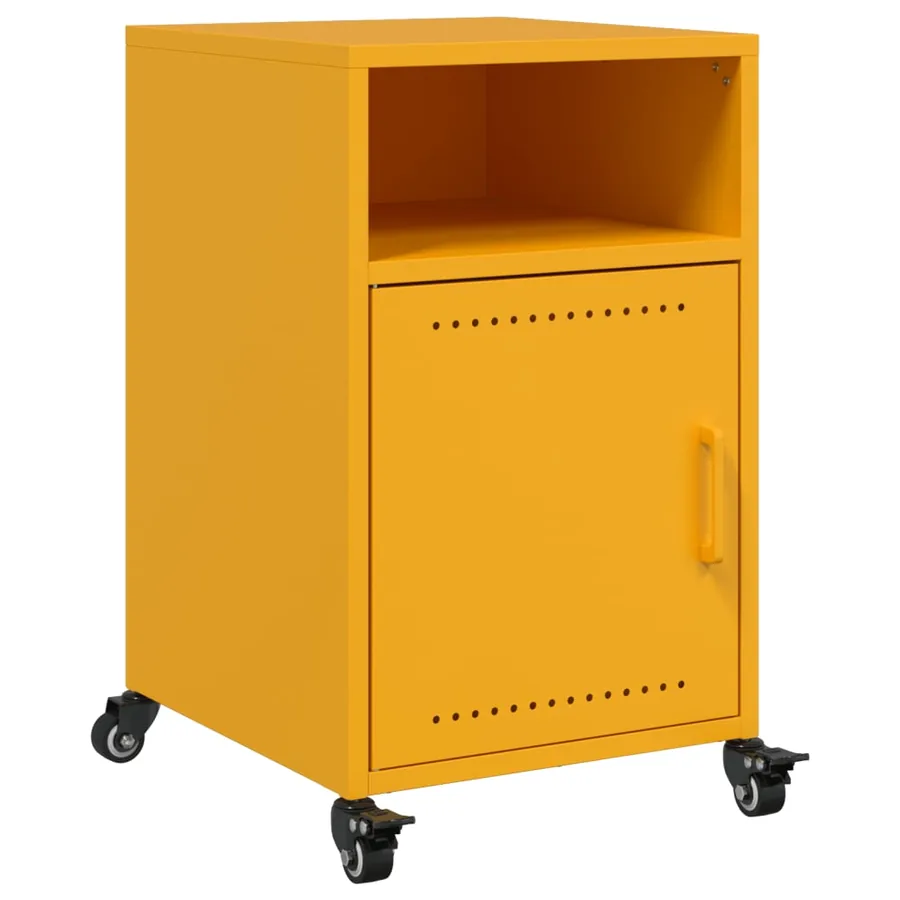 Tables de chevet 2 pcs jaune moutarde 36x39x59 cm acier - 6