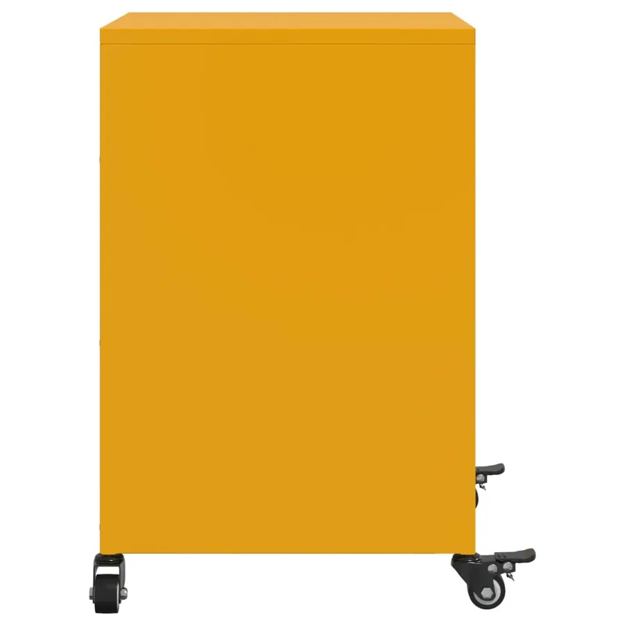 Tables de chevet 2 pcs jaune moutarde 36x39x59 cm acier - 7