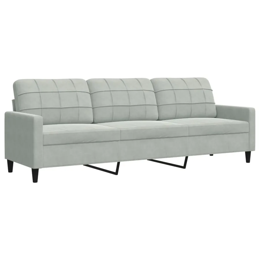 Ensemble de canapés 4 pcs avec coussins Gris clair Velours - 4