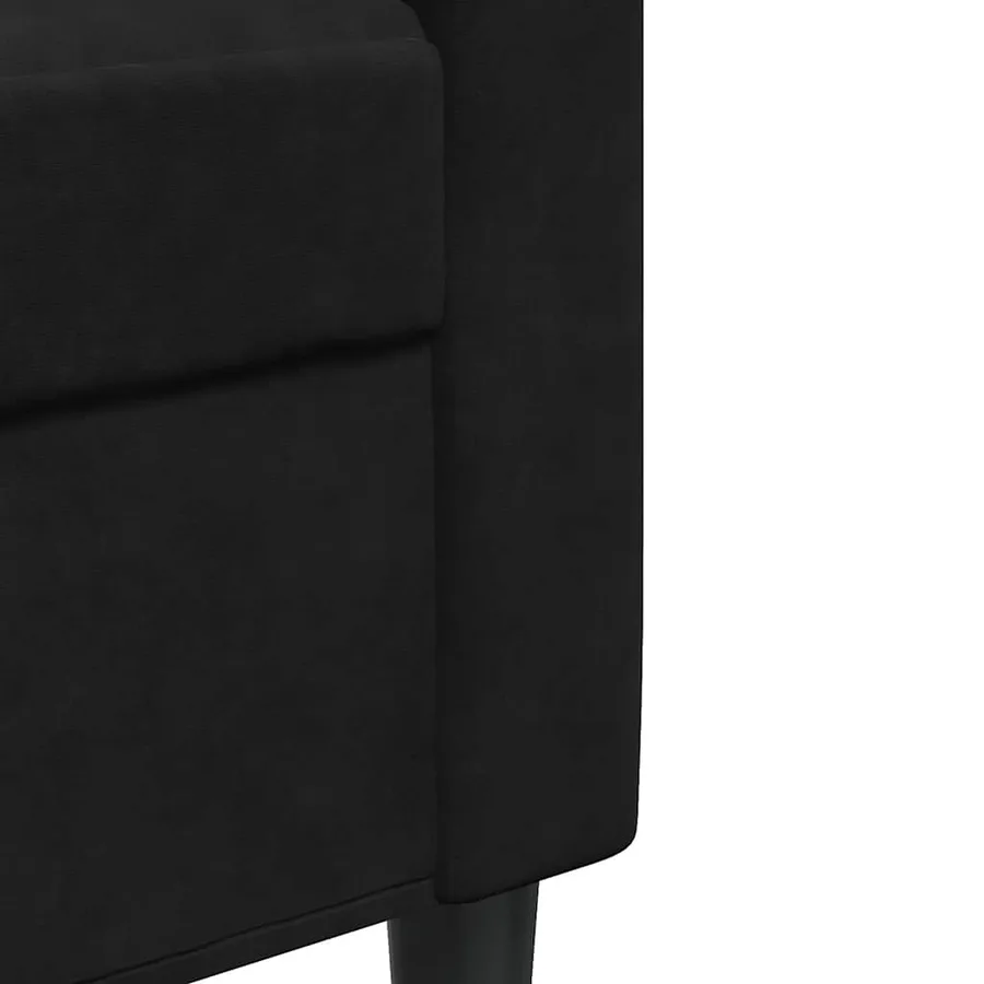 Ensemble de canapés 3pcs et coussins et traversins noir velours - 8